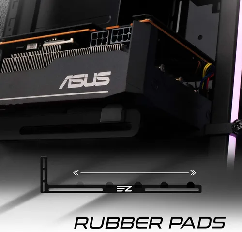 Vista 3 de EZDIY-FAB Soporte para GPU, soporte de tarjeta gráfica, soporte de tarjeta de video, soporte GPU VGA para juegos de PC de escritorio Negro