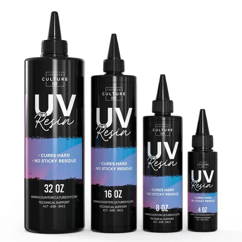 Vista 5 de Counter Culture DIY Resina UV transparente, 4 onzas, suministros de arte rápido para revestimiento y fundición, ideal para joyas, llaveros