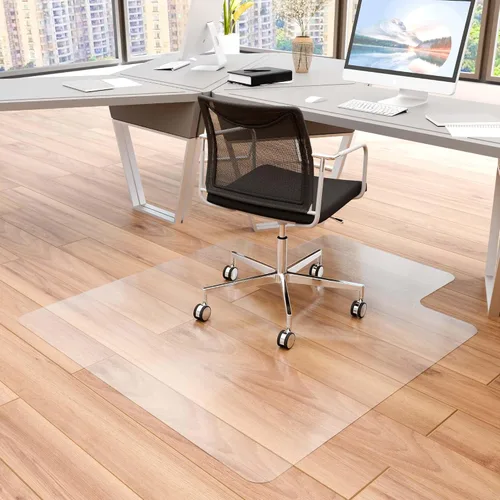 Vista 16 de 100pointONE Tapete para silla de oficina para suelos de madera dura, tapete para silla de computadora de fácil deslizamiento, protector de suelo