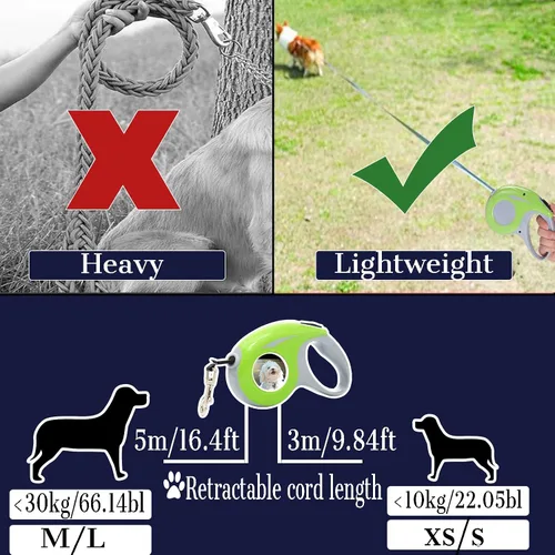 Vista 3 de Correa retráctil personalizada para perros con foto y texto, correa retráctil personalizada para perros pequeños y grandes