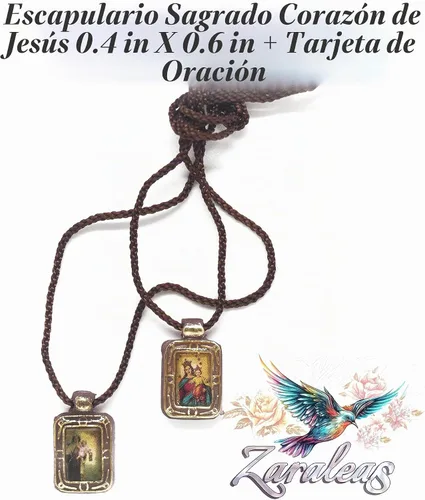 Vista 6 de Escapulario Católico Marco Acrílico Icono Rectangular Escapulario Hecho a Mano del Sagrado Corazón de Jesús, Sagrada Virgen del Carmen, Sagrada