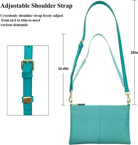 Vista 6 de Beurlike Cartera de cuero para mujer, bolso cruzado pequeño para teléfono