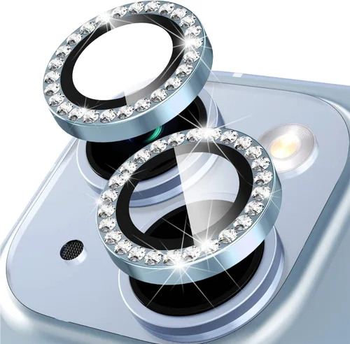 Vista 10 de Suoman Protector de lente de cámara para iPhone 14 de 6.1 pulgadas, protector de lente de cámara de 6.7 pulgadas, película de vidrio templado 9H