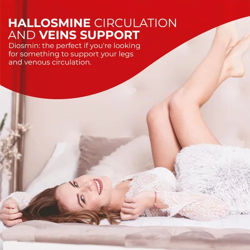 Vista 8 de Hallusa Natural Hallosmine Advance 1000mg Suplemento de diosmina para la circulación y apoyo venoso, salud vascular, venas visibles, arañas, flujo
