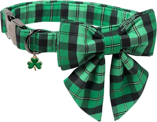 Vista 47 de DOGWONG Collar de otoño para perro con lazo, collar de moño para perro de Acción de Gracias, collar ajustable de algodón de otoño con hoja de arce