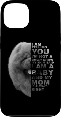 Vista 7 de Funda para iPhone 12 mini My Mom Said I am a Baby Chow Dog Mommy Mother Day