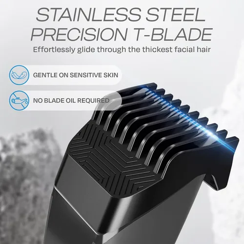 Vista 4 de HUMMINGBIRD MK14 BeardMaster - Cortadora de barba prémium para hombres, esfera de precisión, 20 ajustes de longitud ajustable, hoja en T de acero