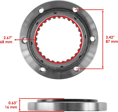 Vista 2 de Caltric Embrague de arranque de rodamiento unidireccional compatible con Suzuki LT-A700 Kingquad 750 2008 2009 2010-2018