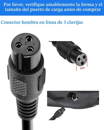 Vista 3 de Reemplazo del cargador de 42V para bicicleta eléctrica y scooter Jetson