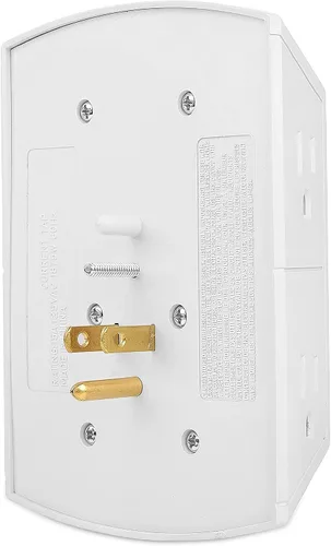 Vista 9 de Cable Matters Paquete de 3 tomas de corriente individuales con interruptor de encendido y apagado en blanco y paquete de 2 tomas de corriente de 3