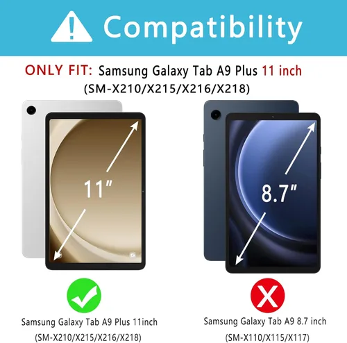 Vista 2 de EAMPANG Funda con teclado y panel táctil para Samsung Galaxy Tab A9 Plus 11 pulgadas (SM-X210/X216/X218), teclado magnético extraíble con panel