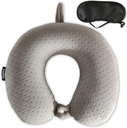 Vista 15 de Almohada de Espuma Viscoelástica para el Cuello, Cómoda Almohada de Viaje para el Cuello, Soporte para Cuello y Cabeza, Ligera y Portátil, Almohada