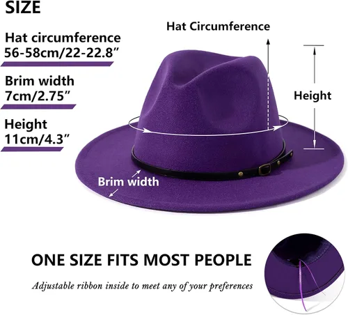 Vista 67 de Lisianthus - Sombrero con cinta con hebilla de ajuste, para mujer, modelo Fedora
