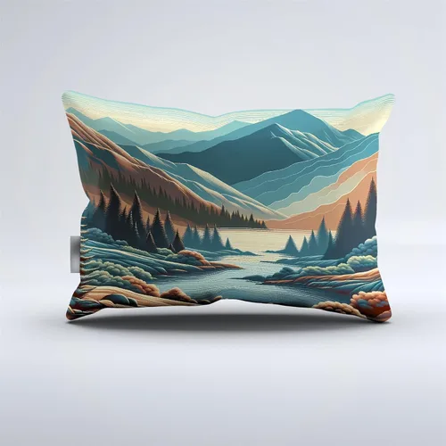 Vista 3 de REALIN Juego de funda de edredón con diseño de Hawthorn 3D, ropa de cama con diseño de bosque japonés, montaña, río, 2/3/4 piezas