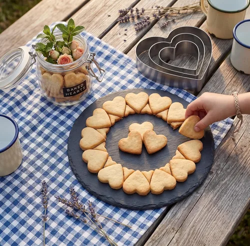 Vista 7 de Juego de cortador de galletas de corazón grande de 4/6/8 pulgadas, molde de pastel de corazón, molde para panqueques, regalo de San Valentín, acero