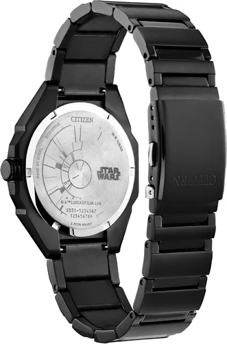 Vista 3 de Citizen Reloj ecológico Wars Death Star para hombre Negro y dos tonos