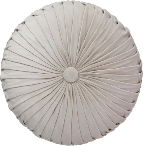 Vista 4 de COTTON CRAFT Puf otomano de terciopelo para reposapiés, plisado, cómodo, puf redondo, relleno bohemio, moderno, de felpa marroquí, para decoración