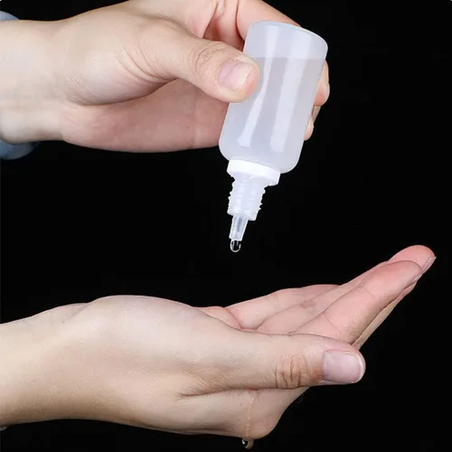 Vista 8 de Othmro Botellas cuentagotas de plástico de ojo de laboratorio de polietileno de 0.5 onzas, 50 piezas, gotero líquido exprimible de 0.0 fl oz, boca