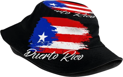 Vista 2 de Sombrero de pescador con bandera de Puerto Rico, sombrero de pescador, sombrero de pescador de verano para hombres y mujeres, para exteriores