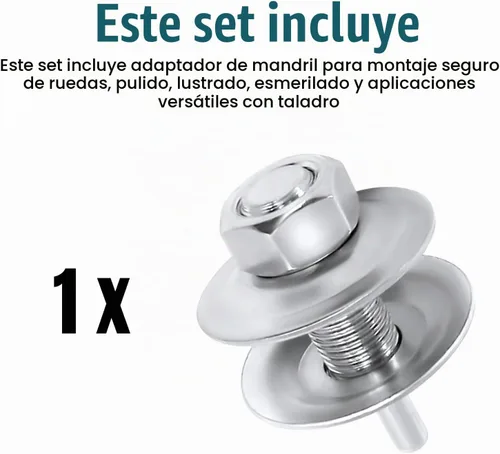 Vista 3 de Mandril adaptador de eje de 1/2 pulgadas para taladro, pulido y muelas