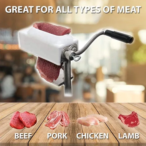 Vista 5 de Cuber ablandador de carne resistente, herramienta para aplanar bistec, accesorio de molinillo comercial, ablandador rodante con abrazadera