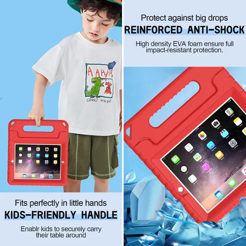 Vista 4 de AVAWO Apple iPad 2 3 4 fundas para niños, Rojo