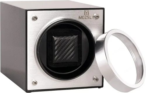 Vista 2 de MOZSLY - Bobinadora de un solo reloj para relojes automáticos adaptador de CA alimentado por batería 12 modos de rotación caja de bobinado con motor