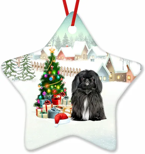Vista 135 de Prezzy Airedale Terrier - Adorno para decoración de árbol de Navidad, regalos lindos para amantes de los perros, para familiares y amigos, nuevo