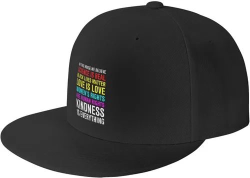 Vista 46 de Pride Flag in This House We Believe Science is Real Black Lives Matter Baseball Hats for Men Dad Hat,Black