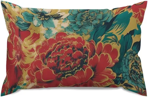 Vista 72 de ArogGeld Funda de almohada blanca con flores chinoiserie, funda de almohada para sofá, diseño floral verde y blanco, funda de almohada de lino A-12