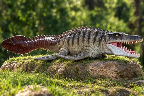 Vista 5 de Figura de acción de Mosasaurus, juguete realista de dinosaurio de mandíbula ancha, monstruo marino Mosasaurus, modelo de animal oceánico de plástico