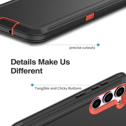 Vista 5 de Funda protectora resistente para Galaxy S23 5G, funda protectora resistente con [3 en 1] Cubierta de protección de goma resistente a prueba