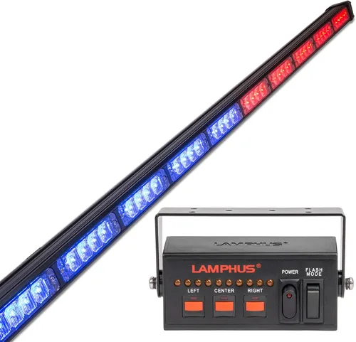 Vista 30 de lamphus SolarBlast sbls64 29" 24 W LED Advertencia Tráfico de Emergencia Advisor – Barra de luz ámbar azul, Azul