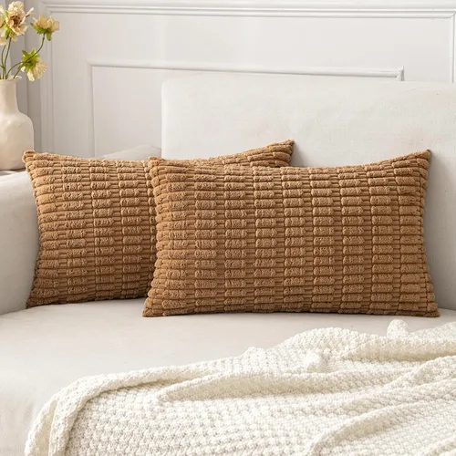 Vista 98 de MIULEE - Paquete de 2 fundas de cojín decorativas de corduroy, modernas y boho, suaves, con rayas, decoración del hogar, sofá, sala de estar, sillón