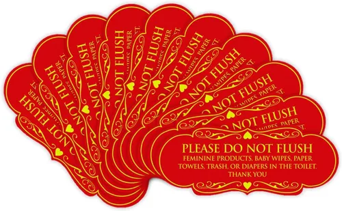 Vista 65 de Signs ByLITA Designer Please Do Not Flush Etiqutte Letrero (negro) - Pequeño 1 paquete