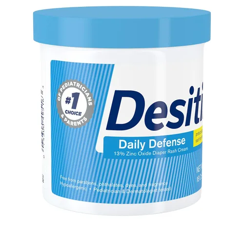 Vista 2 de Desitin Daily Defense - Crema antidermatitis para pañales con óxido de zinc para tratar, aliviar y prevenir la dermatitis del pañal, hipoalergénica