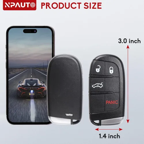 Vista 7 de Llavero inteligente de repuesto para Dodge Charger Challenger Dart Durango Chrysler 300 2011 2012 2013 2014 2015 2016 2017 2018 - Llaveros