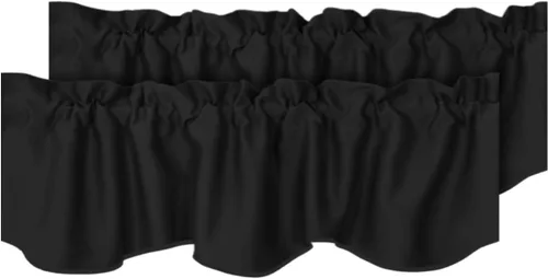 Vista 24 de H.VERSAILTEX - Cenefa de cortina opaca para ventanas de cocina, sala de estar/baño, para protección de la privacidad y decoración, con bolsillo