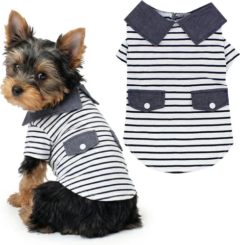 Vista 27 de Parisian Pet Camisa para perro de Amazonia - Ropa de algodón para perros pequeños - Elegante traje tropical para perros - Ropa ligera y suave