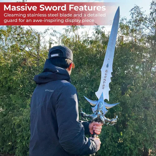 Vista 5 de MedievalDepot Frostmourne Lich King - Espada réplica de 47 pulgadas en total, con placa de visualización
