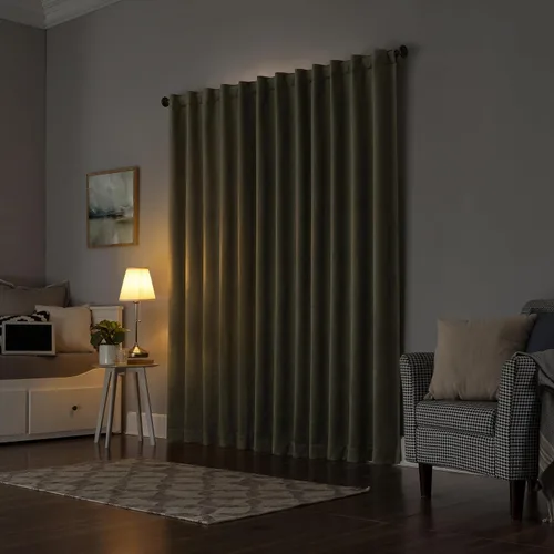 Vista 22 de Sun Zero Hampshire - Cortina térmica de terciopelo con reducción de ruido, 100% opaca con pestañas, 50 x 96 pulgadas, dorado