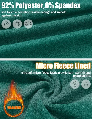 Vista 8 de MAGCOMSEN Sudadera de golf de manga larga con forro polar para hombre, con cremallera de 1/4, térmica, para correr