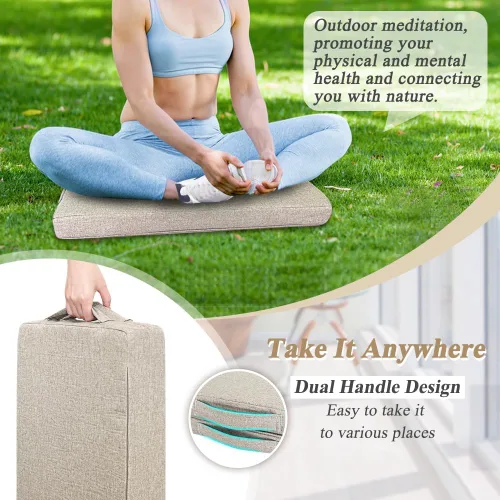 Vista 5 de Cojín de suelo de meditación para yoga para adultos, almohadas cuadradas para sentarse, cojín grande de meditación, almohadas de yoga para sentarse