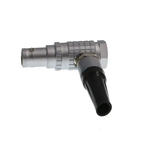 Vista 2 de HangTon FHG.0B - Conector de alimentación de ángulo recto de 2 pines, enchufe circular de cable macho para ARRI, monitor de cámara, batería EVF