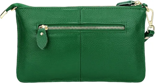Vista 4 de Uromee Cartera de mano para mujer, de piel auténtica, con cadena de hombro desmontable