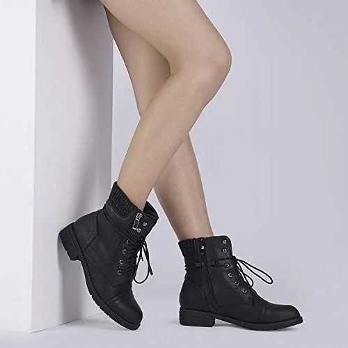 Vista 7 de DREAM PAIRS Women's Lace Up Combat boots Ankle Booties
