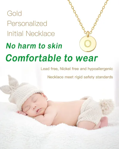 Vista 8 de Regalos personalizados únicos para ella, collares con inicial para mujer, collar con dije de moneda grabada de doble cara con letra, joyería