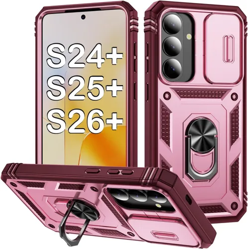 Vista 76 de PASNEW Funda militar para iPhone 13 Pro Max, cubierta de cámara deslizante y soporte de anillo de metal de 360°, carcasa rígida multicapa resistente