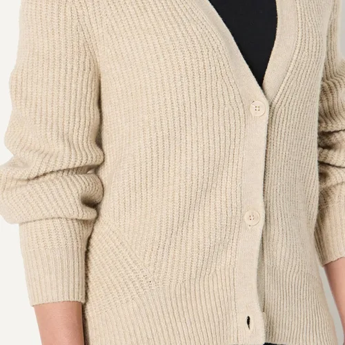 Vista 5 de Tienda Essentials Cárdigan tipo blusón acanalado suave al tacto para mujer