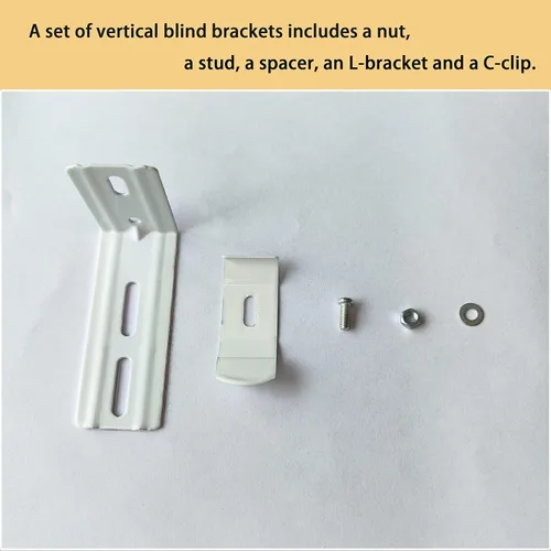 Vista 5 de 6 clips verticales para persianas verticales en L, 3 pulgadas de longitud para persianas verticales con ancho de barandilla de 1-1/2 pulgadas, clips
